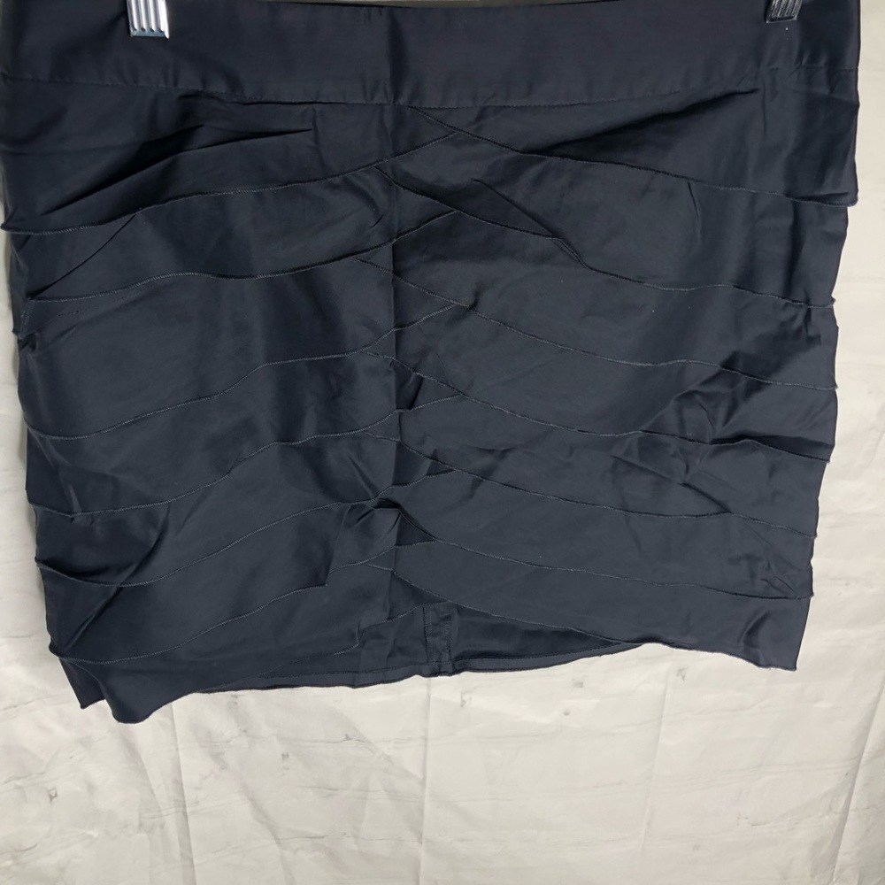 BCBGMAXAZRIA Womens Navy Blue Layered TIERED Mini SKIRT SIZE 8